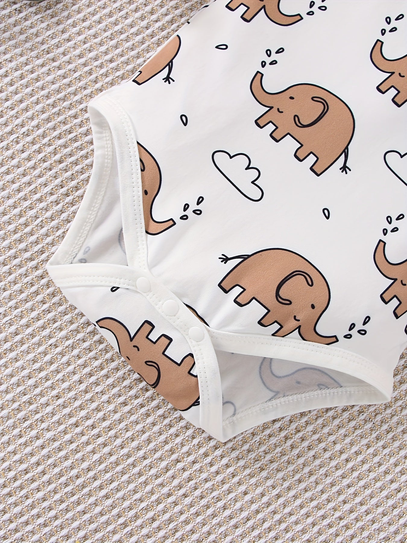 Baby Boys Elephant Print Romper & Overall Pants Set