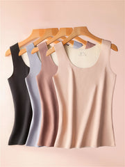 4pcs Seamless Thermal Underwear Crew Neck Sleeveless Top