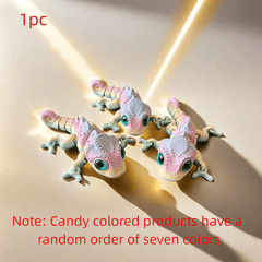 3D Printed Rainbow Chameleon with Realistic Eyes and Flexible Limbs