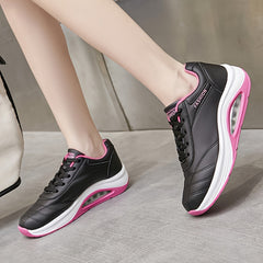 Air Cushion Faux Leather Running Shoes
