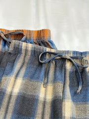 2pcs Plaid Sleep Bottoms Elastic Waistband Pants Women's Sleepwear