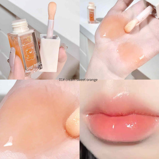 Bear Lip Lip Gloss Light Jelly Plumping Clear Moisturizing Lipstick