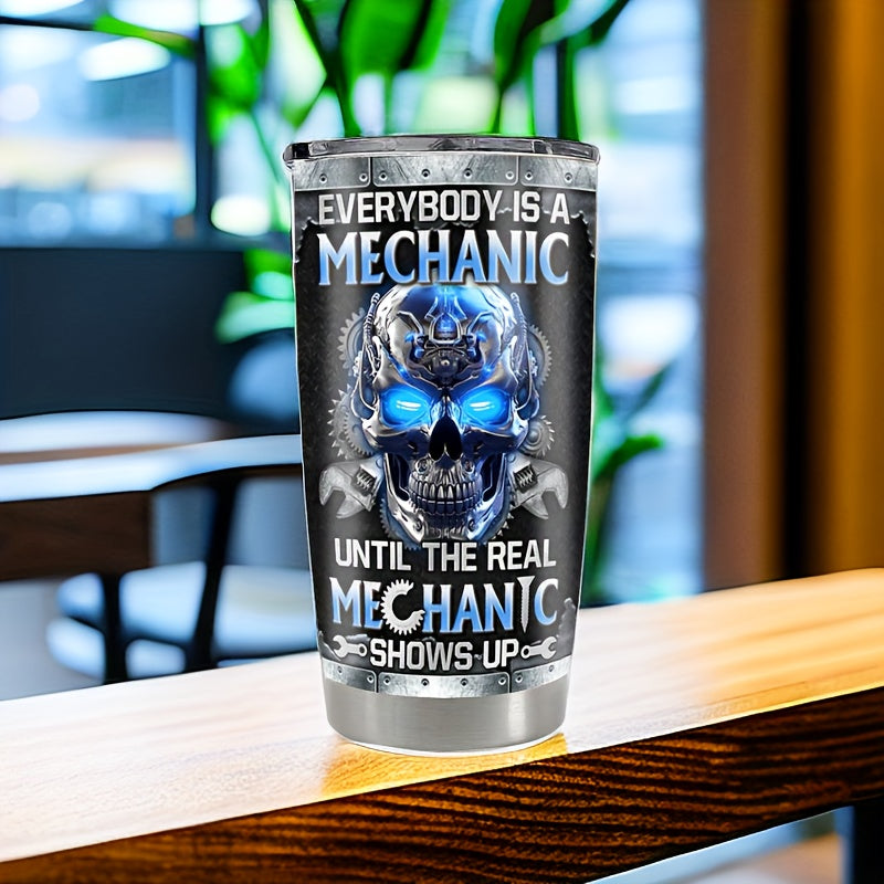 20oz Mechanical Skull Pattern Water Bottle 304 Stainless Steel Vacuum Insulated