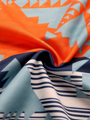 Casual Cardigan Women's Plus Geo & Stripe Print Long Sleeve
