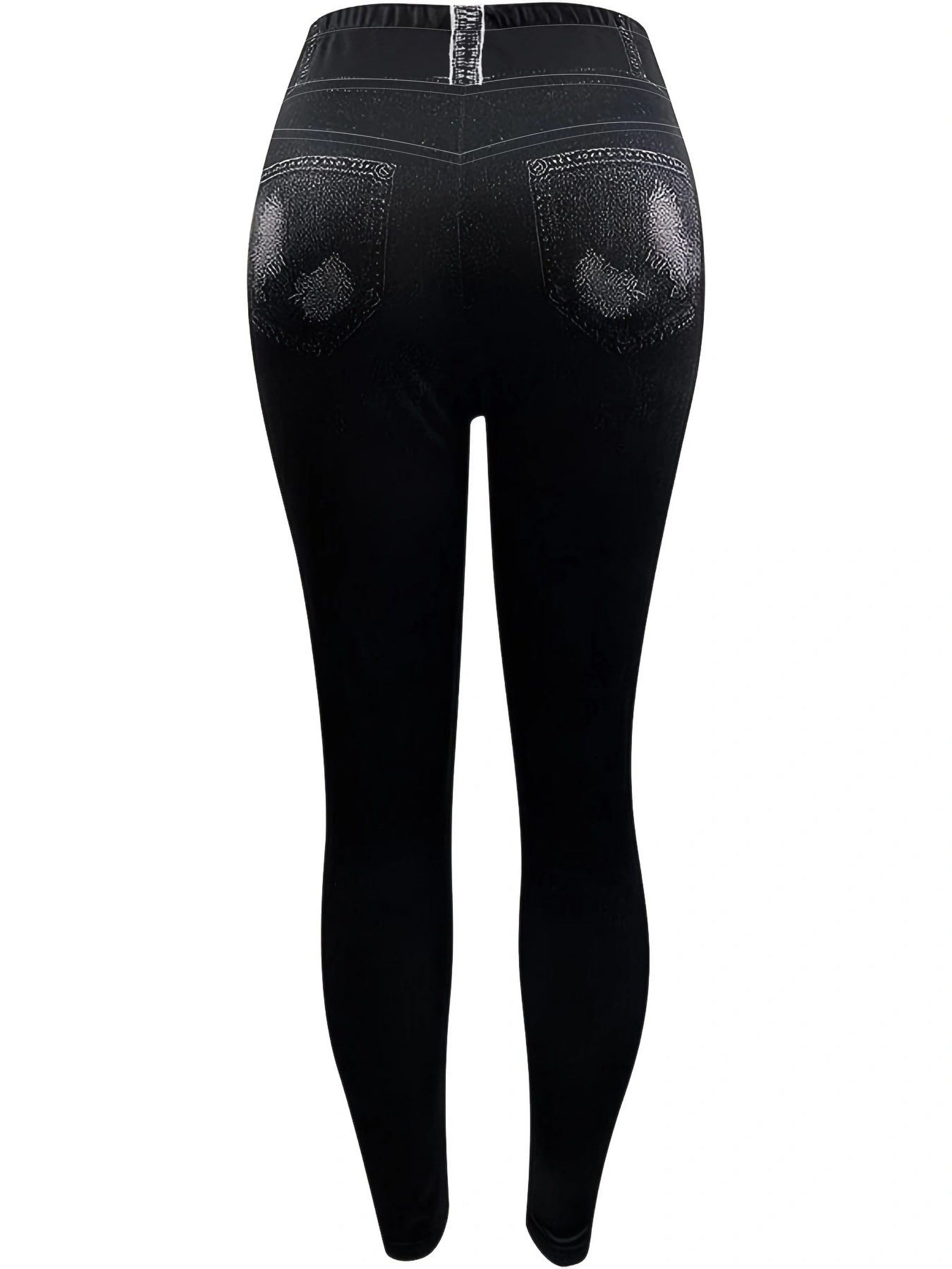 Jeans Print Skinny Yoga Leggings High Waist Lifting