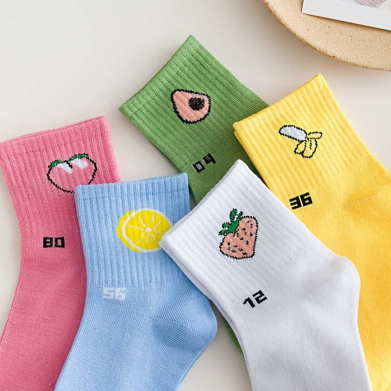 5 Pairs Fruit Ankle Socks Women's Stockings