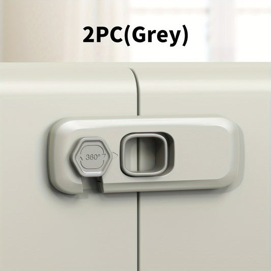 2pcs Child Safety Locks, No Drilling, Kitchen Drawer & Cabinet