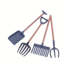 Dollhouse Farm Simulation Shovel & Rake Set, Mini Garden Props