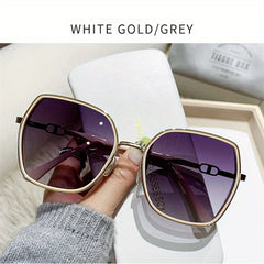 Large Polygon Sunglasses Glitter UV400 Sun Shades Glasses Women