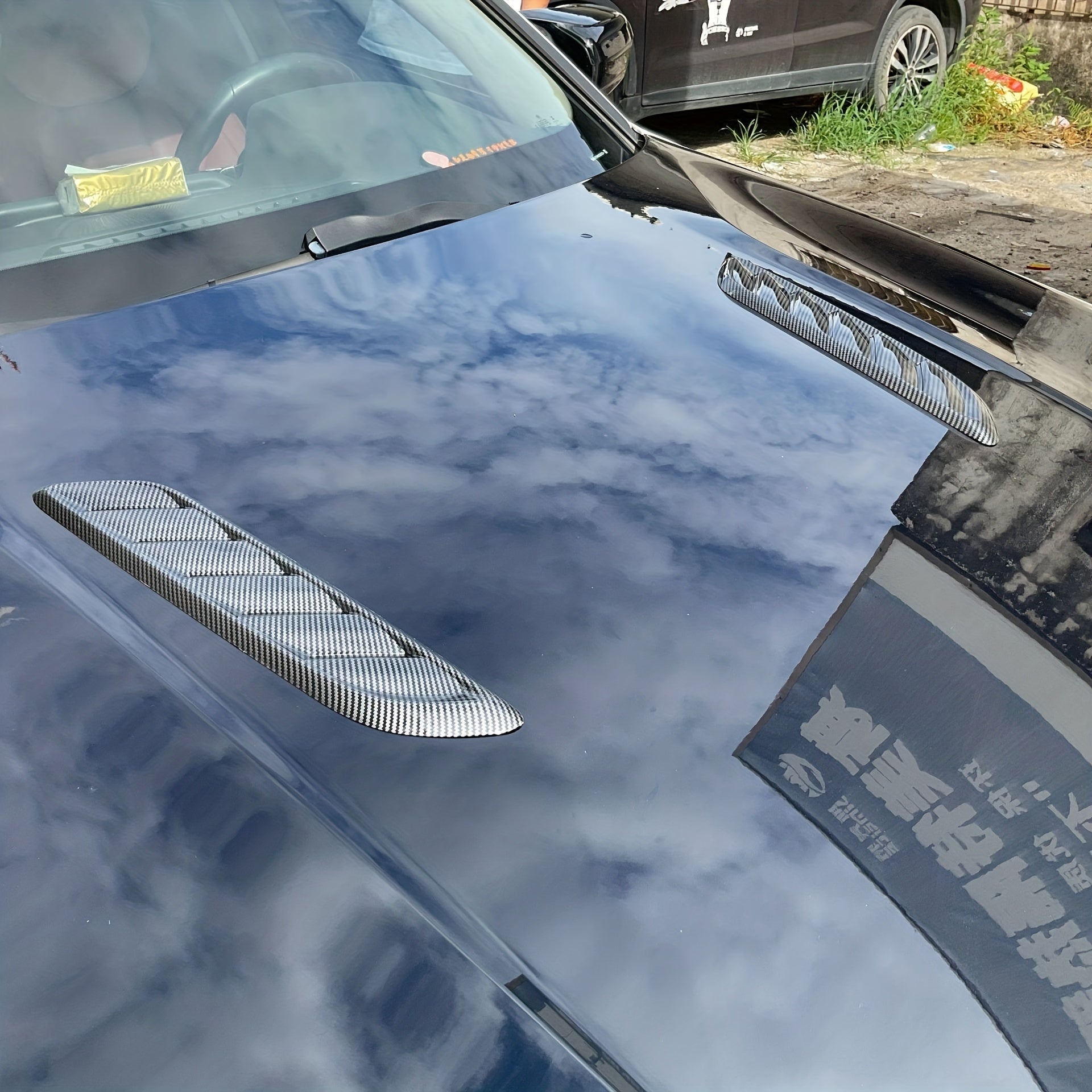 2pcs Car Air Intake Side Vent Grille Covers - Shark Look