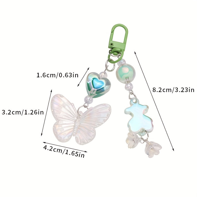 Gradient Acrylic Butterfly Key Chain for Girls