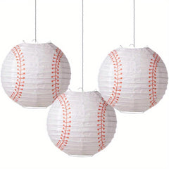3pcs Sports Paper Lanterns Baseball Football Party Decoration Set