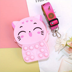 Cartoon Cat Bubble Coin Purse Crossbody Bag for Kids