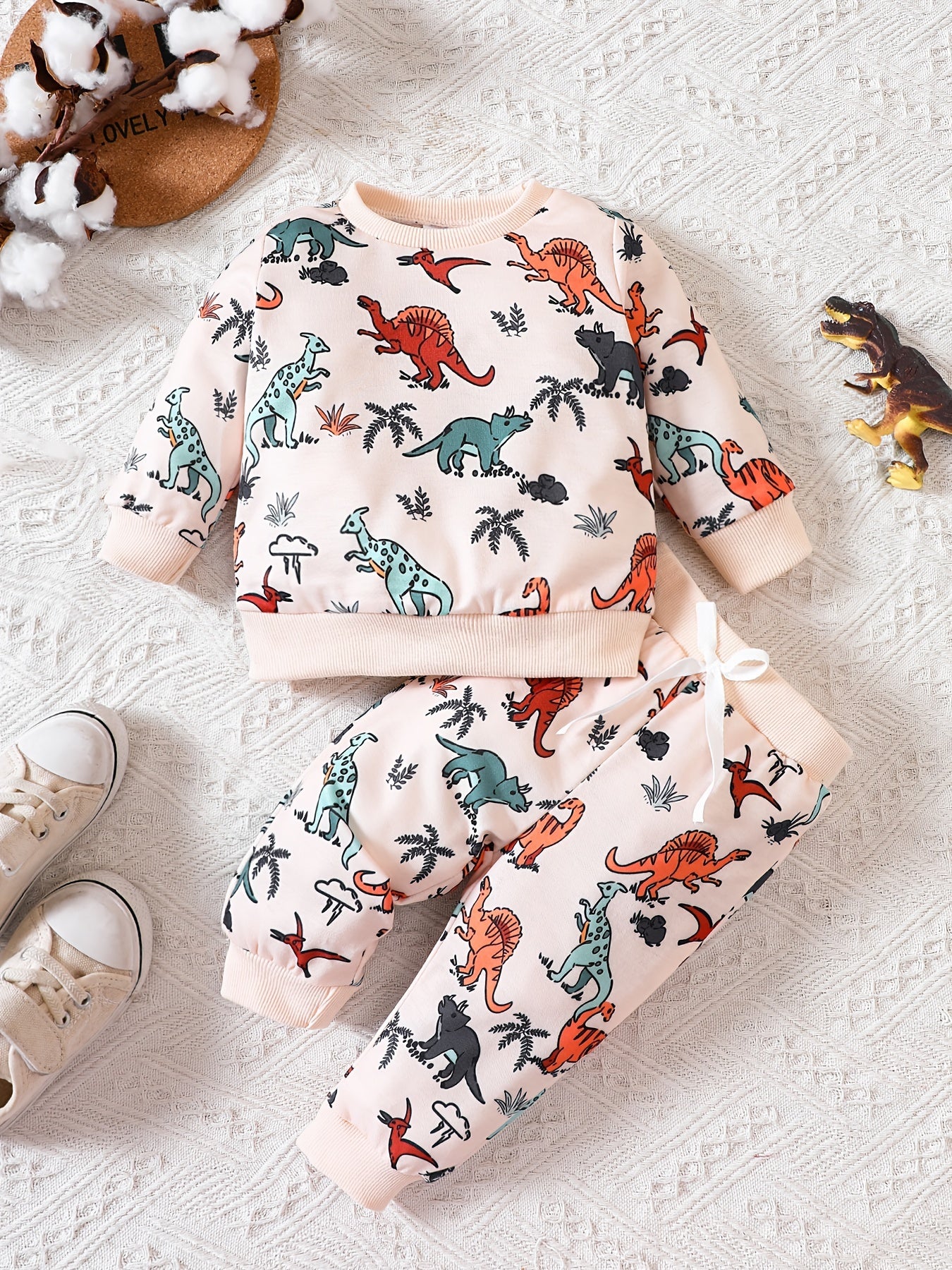Baby Boy Dinosaur Full Print Sweatshirt Trousers Set
