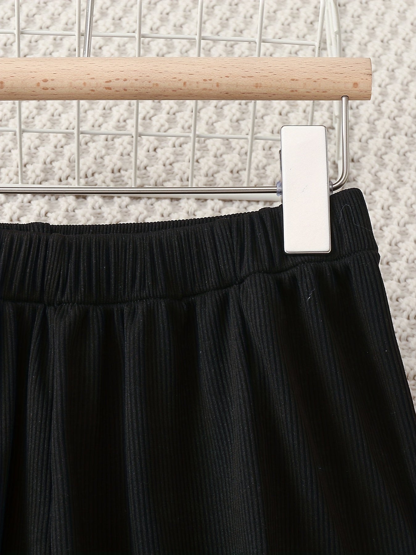 Girls Solid Loose Wide Leg Flare Pants