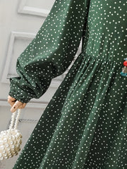 Girls Polka Dot Long Sleeve Dress for Fall Spring