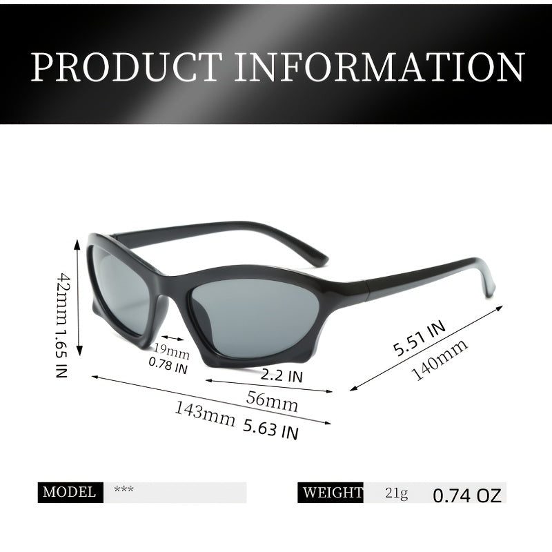 Y2K Wrap Around Sunglasses Cyberpunk Mirror Lens UV400