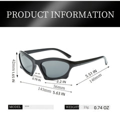Y2K Wrap Around Sunglasses Cyberpunk Mirror Lens UV400