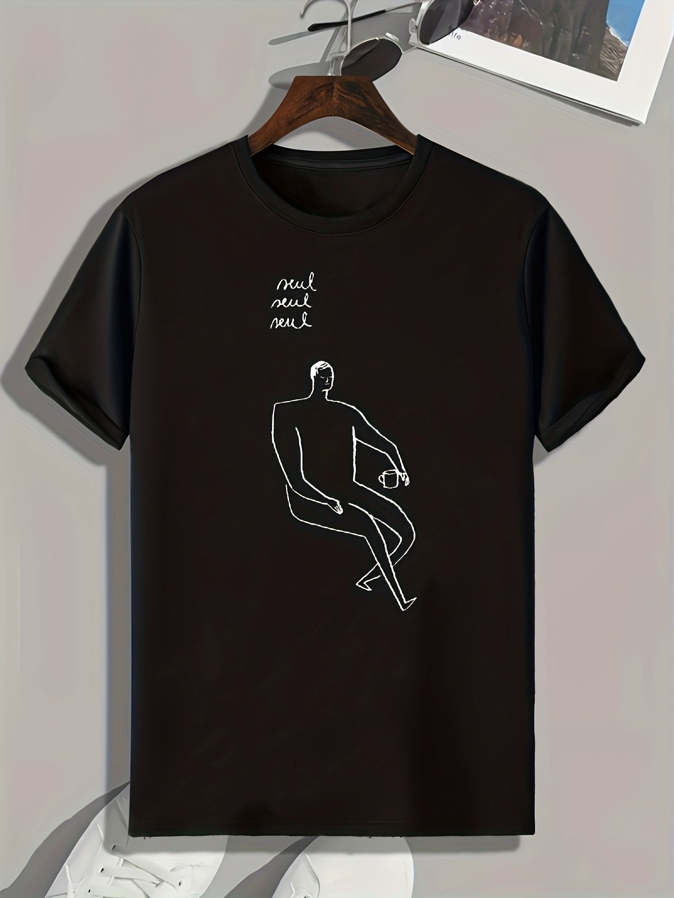 Pattern Print Men's Sports T-shirt for Fitness