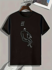 Pattern Print Men's Sports T-shirt for Fitness