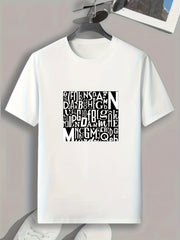 Letter Pattern Print Men's Sports T-shirt - Comfy and Stylish