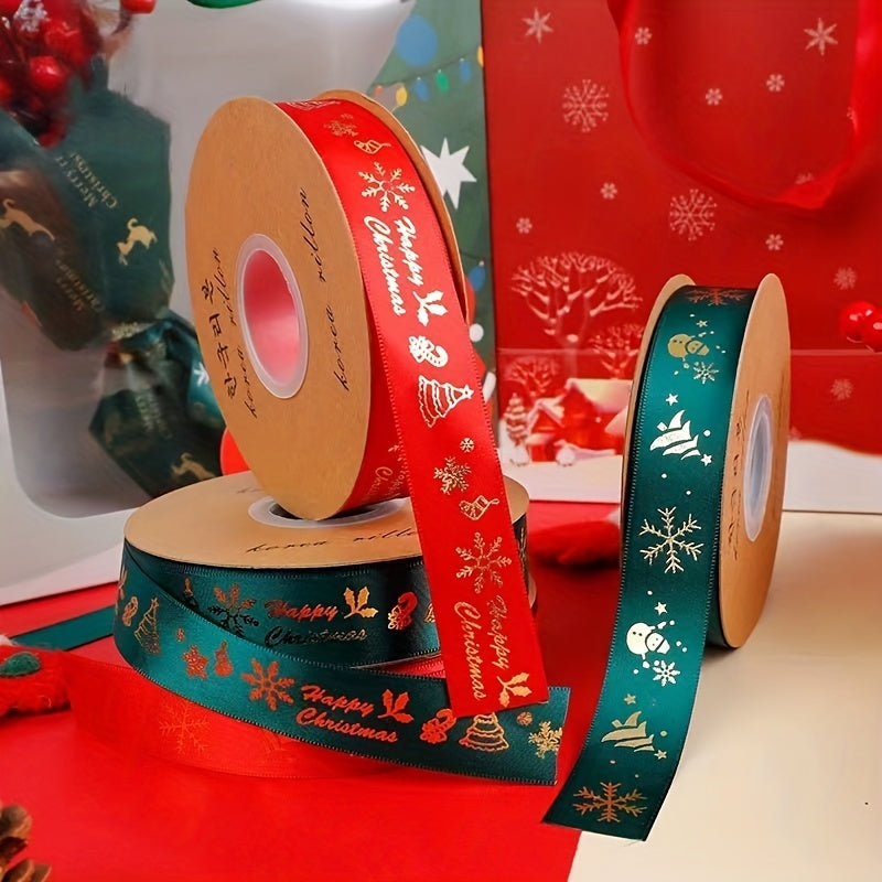 5m Christmas Gift Ribbons Hot Stamping DIY Decoration