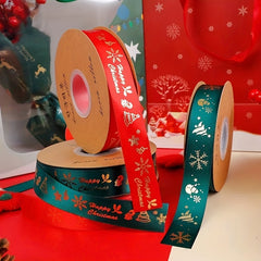 5m Christmas Gift Ribbons Hot Stamping DIY Decoration