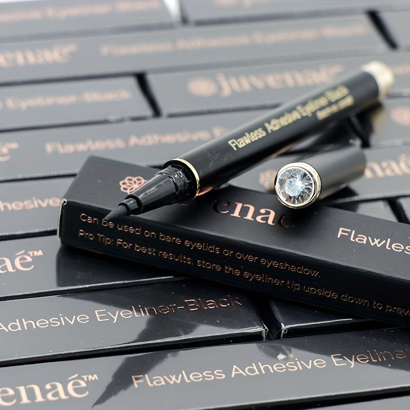 2-in-1 Waterproof Adhesive Eyeliner Pen - 24H Long Lasting No Glue Needed
