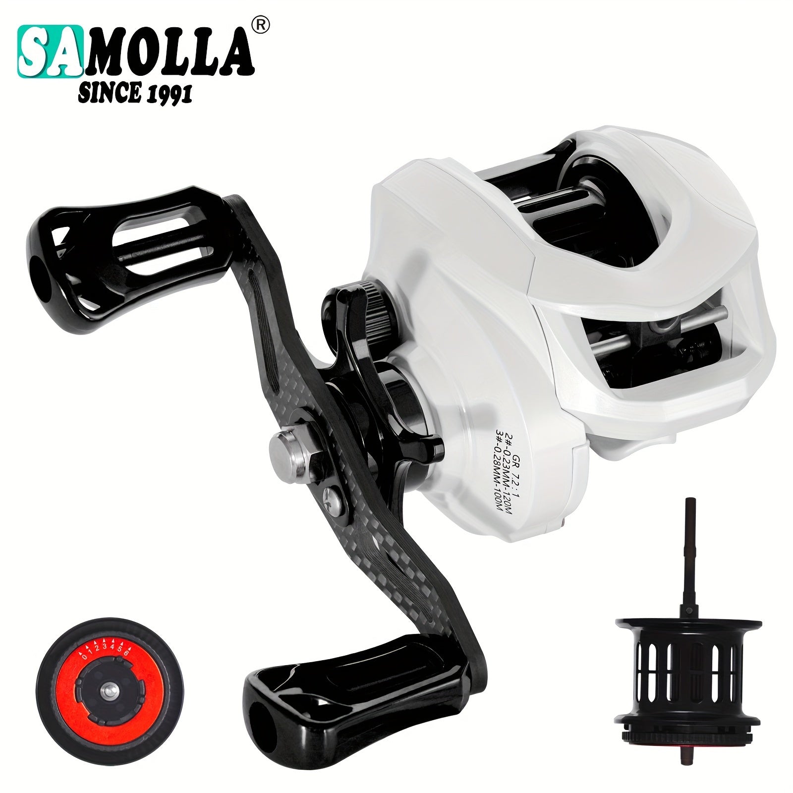 Waterproof Light Baitcasting Reel 7.2:1 Gear Ratio Fishing Reel