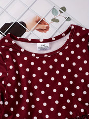 Toddler Girls Polka Dot Stretch Casual Dress