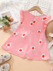 Baby Girls Casual Ruffled Flower Dress for Summer Party