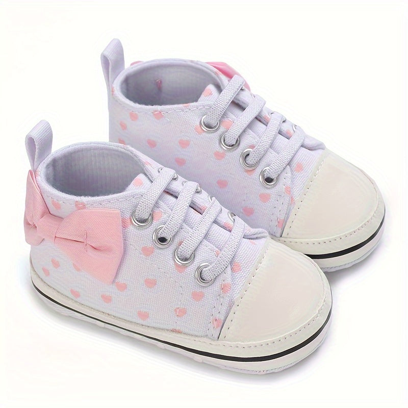 Bowknot Comfortable Sneakers For Baby Girls Lightweight Non Slip Shoes
