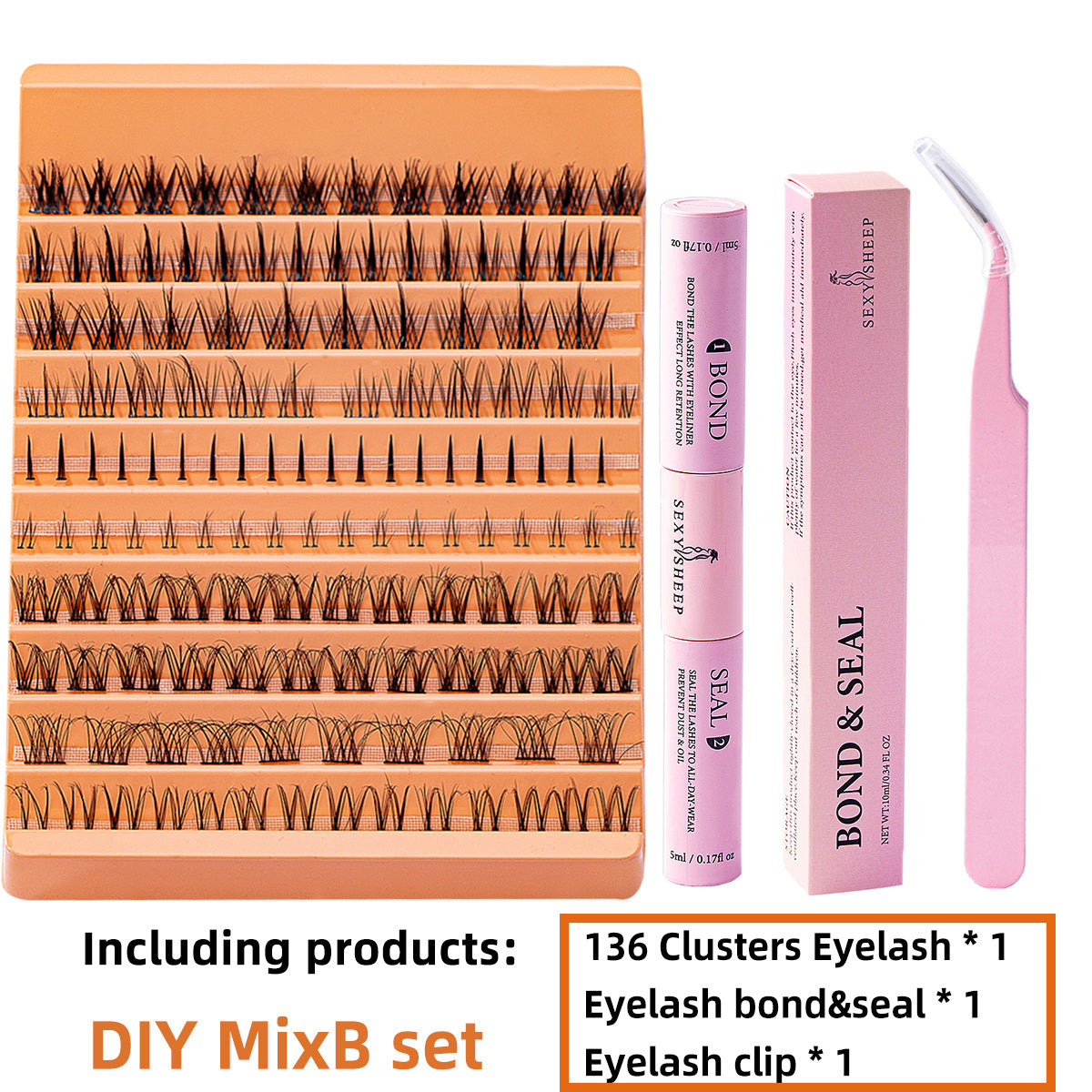 DIY Lash Extension Kit 140pcs D Curl Eyelash Extension Kit