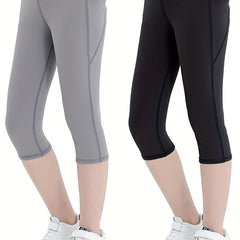Girls Soft Stretch Athletic Leggings Slim Fit Sports Yoga Workout Pants