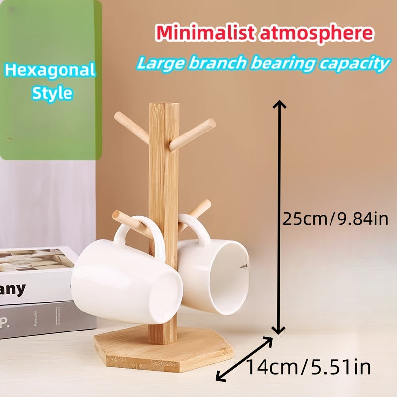 Wooden Tree Shaped Mug Holder Kitchen Storage Rack