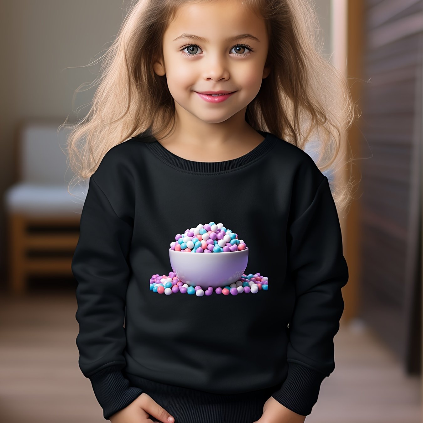 OERYUI Cartoon Candy Graphic Sweatshirt Pullover Kids Clothes Gift Christmas