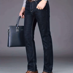 Men's Straight Leg Stretch Jeans with Pockets