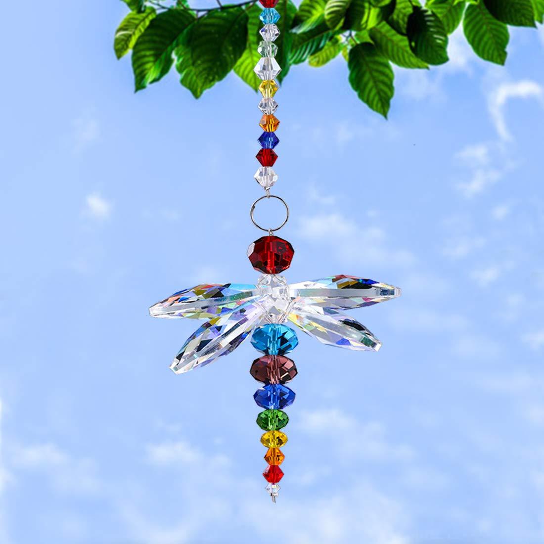 Dragonfly Chandelier Crystal Ball Prisms Rainbow Maker Beads Suncatcher
