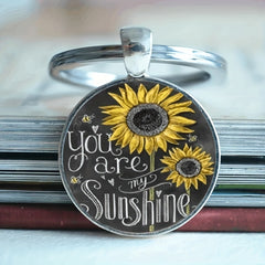 Sunflower Keychain Necklace Retro Bag Charm Wallet Accessory