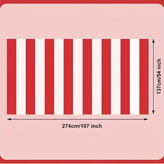 Classic Red Striped Tablecloth - Indoor & Outdoor Use