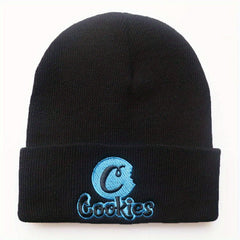 Letter Embroidery Knitted Hat Pullover Warm Coldproof Hat