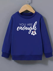 Girls Round Neck Sweatshirt Long Sleeve Top Pullovers