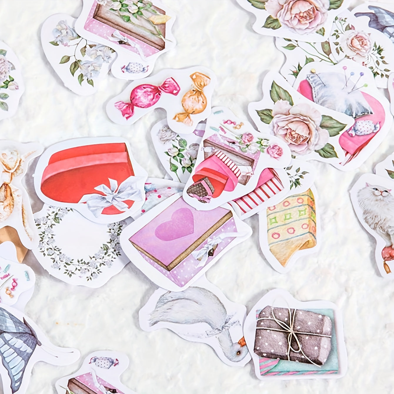 46pcs Vivian's Manor Journal Photo Album Decoration Stickers