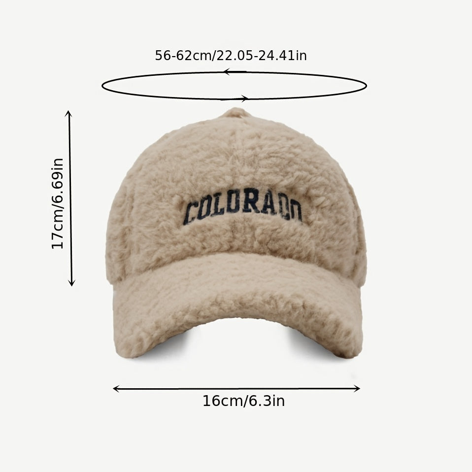 Unisex Plush Baseball Cap with Letter Embroidery for Sport