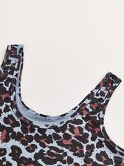 Leopard Print Yoga Sports Fitness Tank Dress