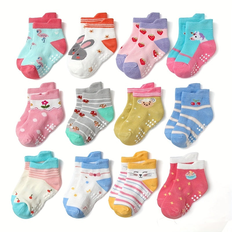 12 Pairs Pack No Show Socks for Toddlers