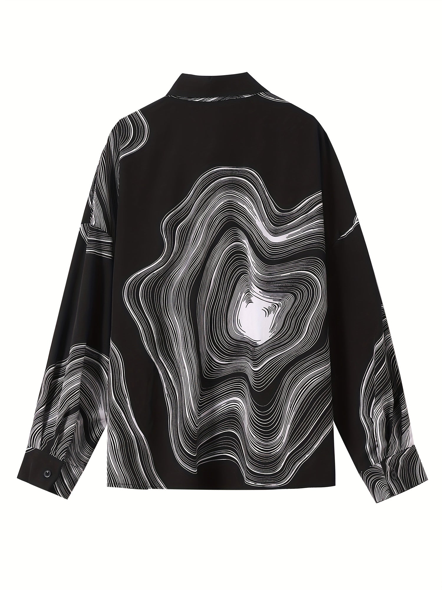 Women's Plus Graphic Print Lantern Sleeve Blouse
