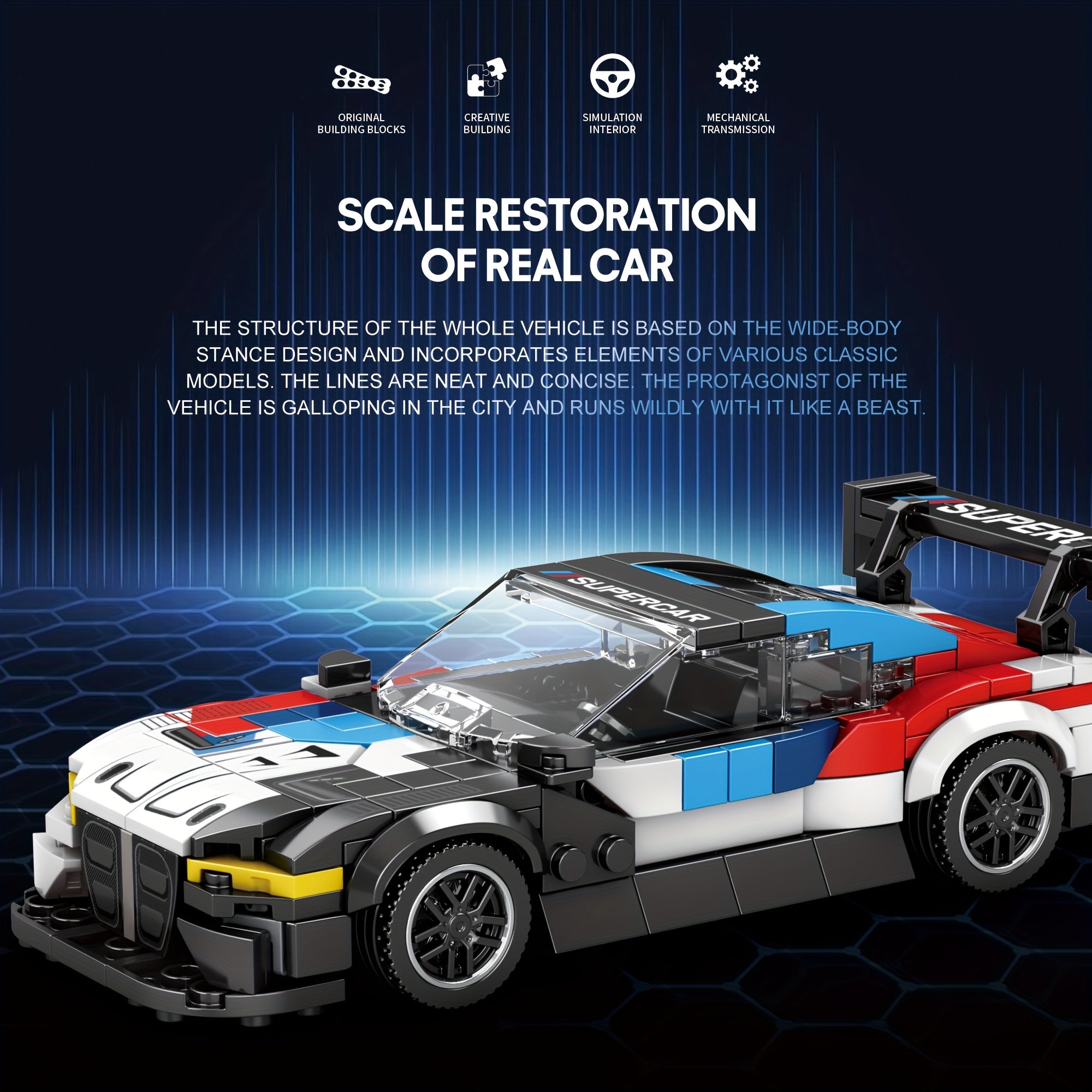 Assembly Racing Car Model Kit Building Block Toy Gift