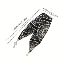 Silk Scarf Magnetic Buckle Classic Print Neckerchief Necklace
