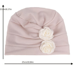 Solid Turban Cap Hair Caps Women's Flower Headwear Beanies Chemo Hat